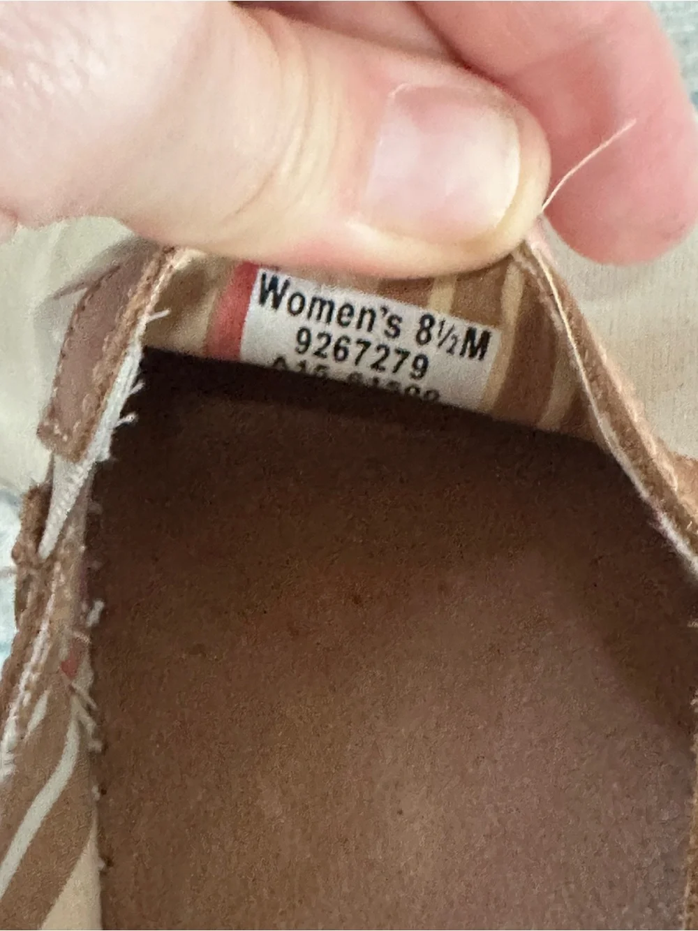 Sperry Top-Sider Espadrille Flats Women’s 8.5 Cream Tan Canvas Leather